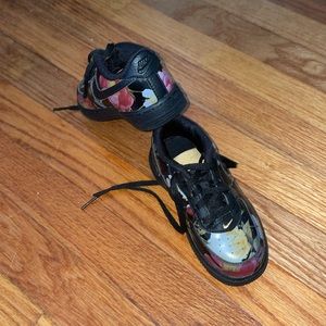 Kids black floral Air Force 1